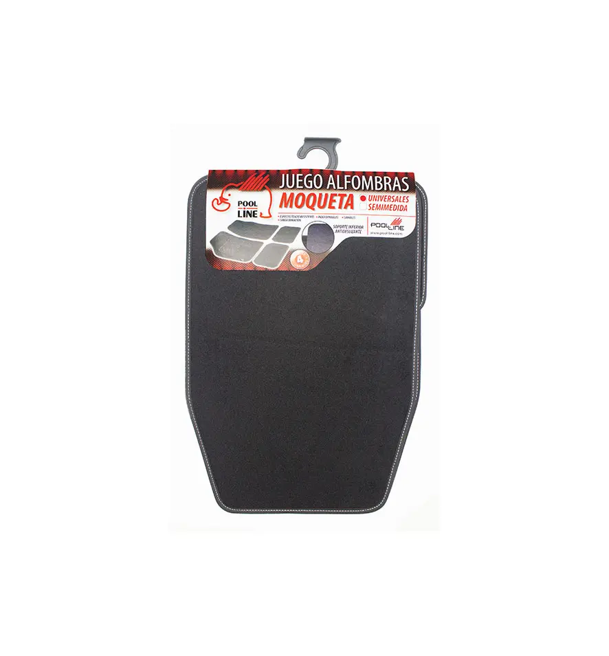 JGO. 4 ALFOMBRAS MOQUETA "PREMIUM" NEGRA REVERSIBLE