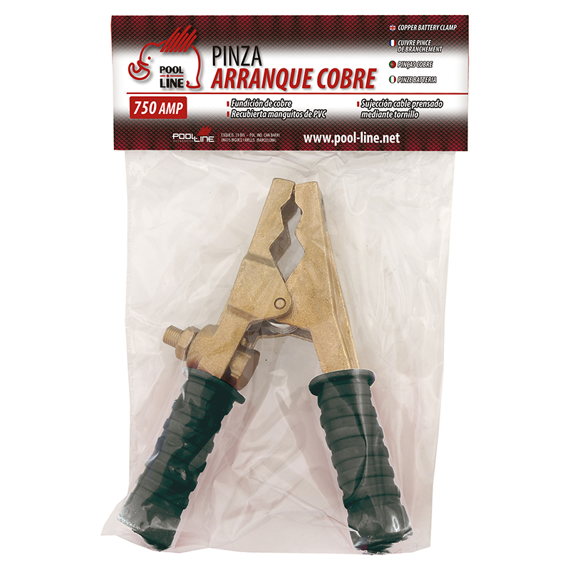 PINZA ARRANQUE MACIZA NEGRA 750 AMP.