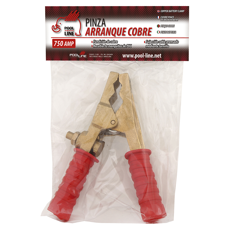 PINZA ARRANQUE MACIZA ROJA 750 AMP