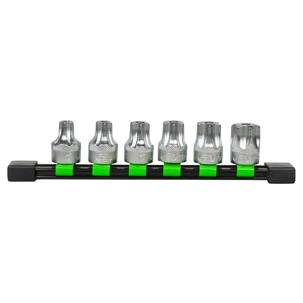 JUEGO DE 6 PUNTAS TORX INVIOLABLE CON VASO DE 1/2" 