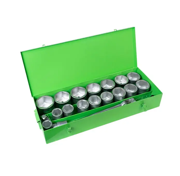 ESTUCHE METÁLICO DE 21 VASOS HEXAGONALES DE 1" CINCADO 