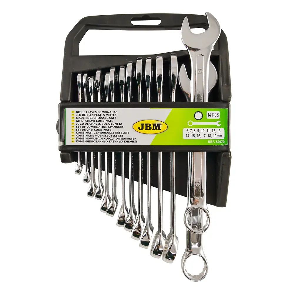 KIT DE 14 LLAVES COMBINADAS ACABADO BRILLANTE.