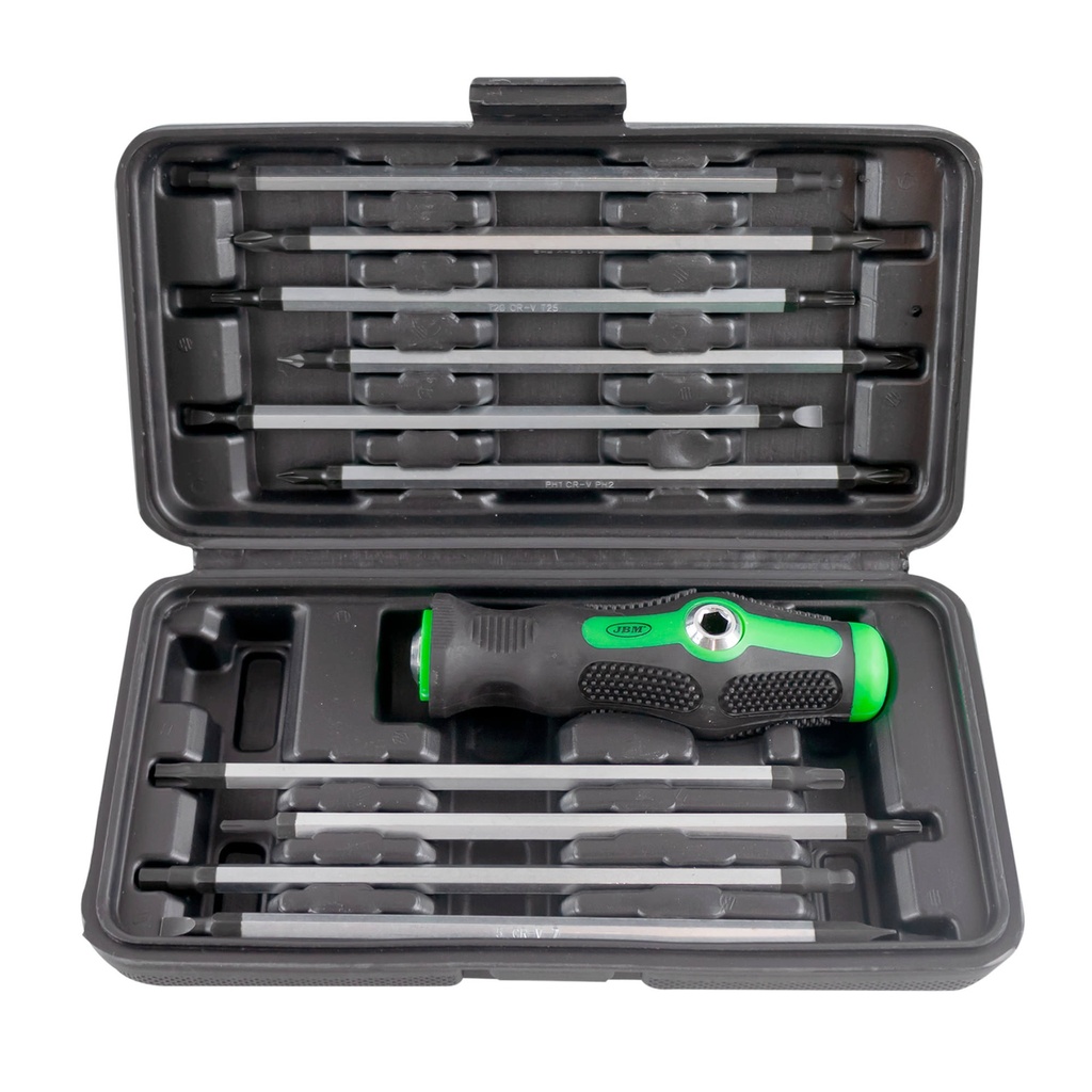 ESTUCHE DE DESTORNILLADORES 20 EN 1 CON MANGO Y VARILLAS DE DOBLE PUNTA INTERCAMBIABLES