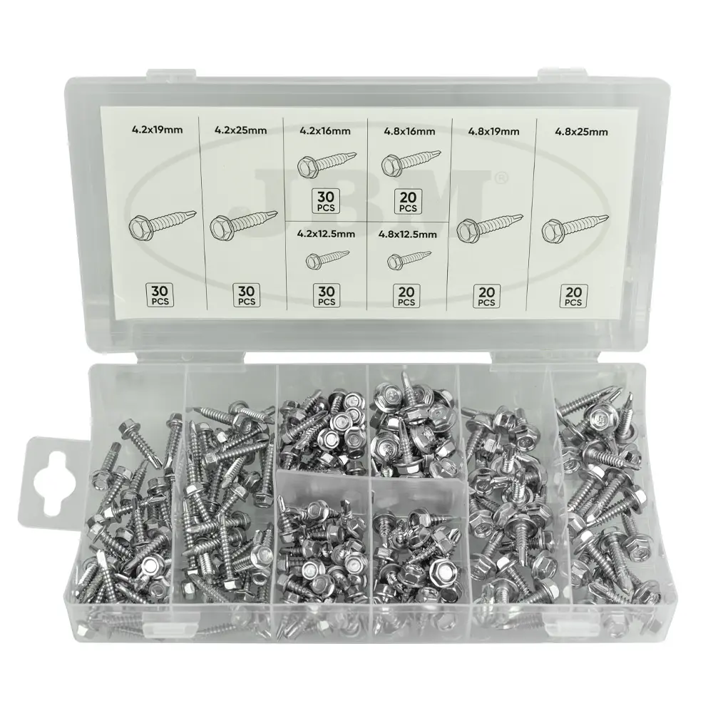 ESTUCHE DE TORNILLOS AUTORROSCANTES 200PCS 
