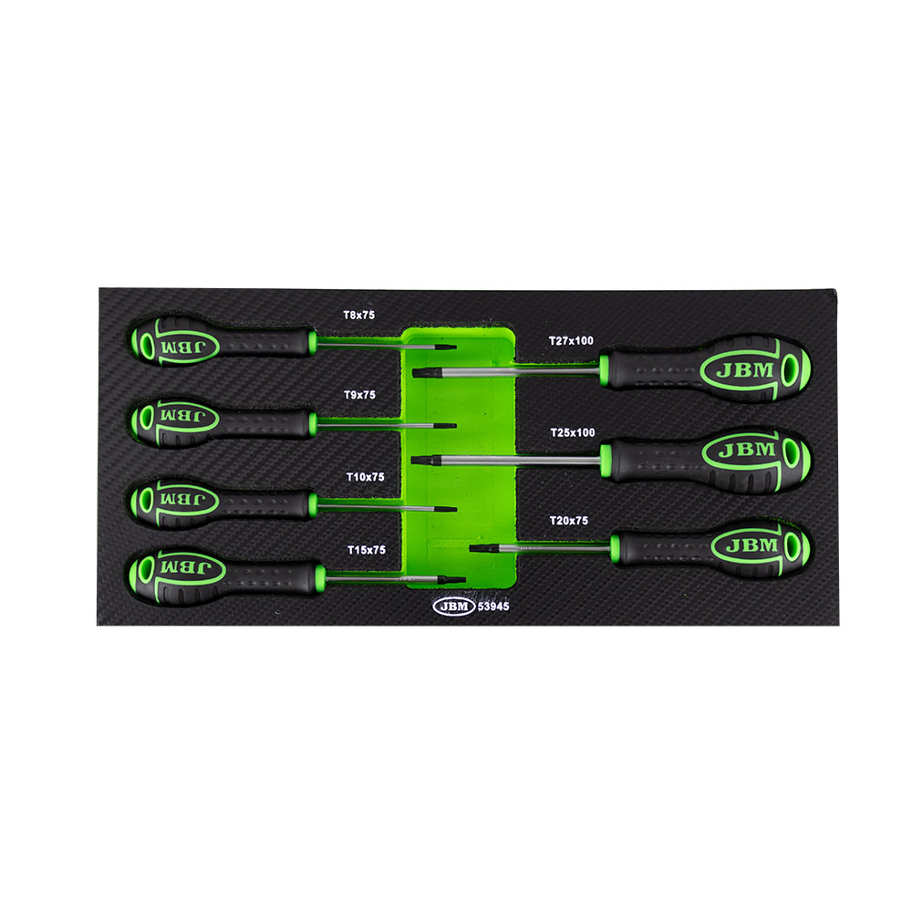 SET DE 7 DESTORNILLADORES EN TORX CON MÓDULO EVA CARBONO