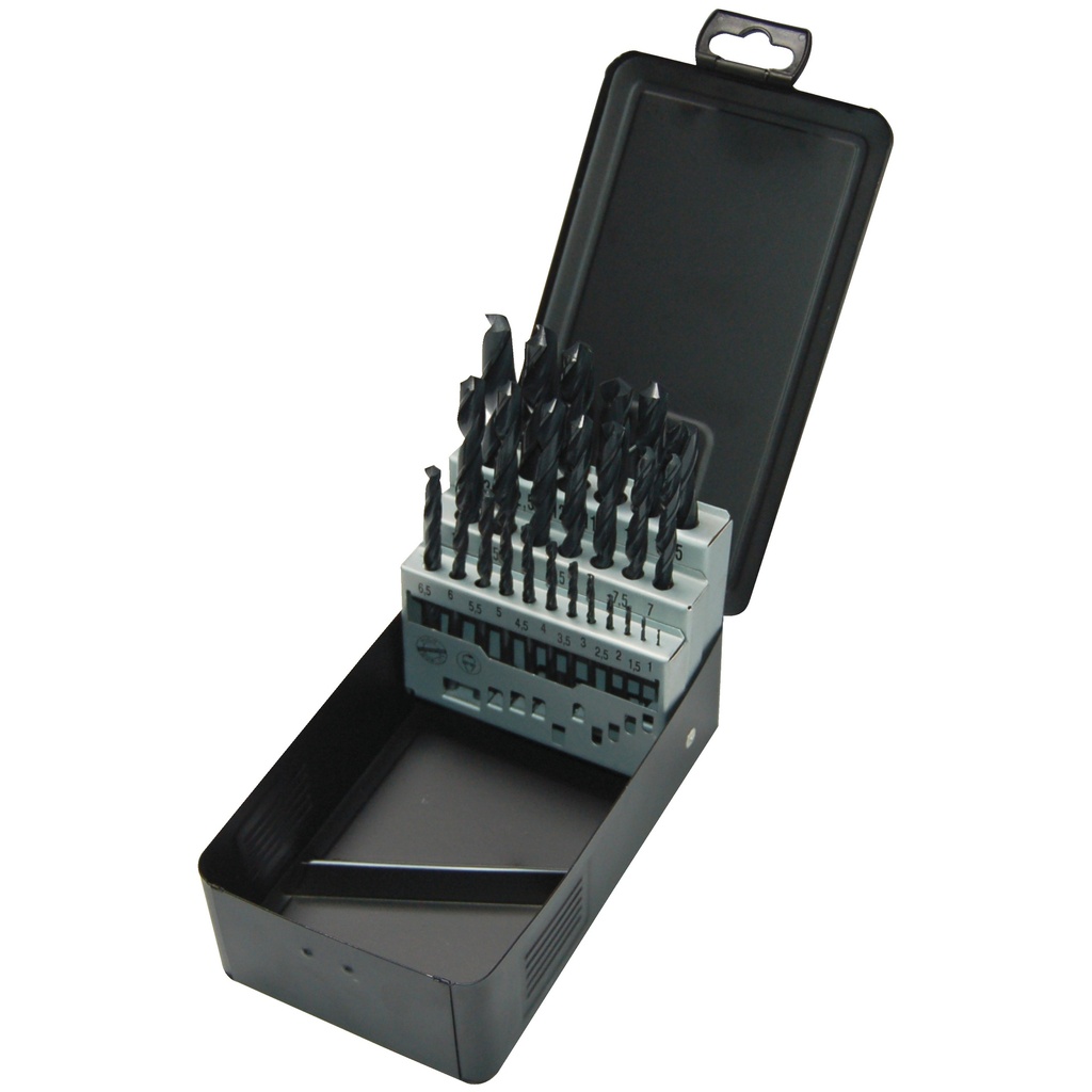 Estuche metalico de brocas HSS-R (25-piezas)
