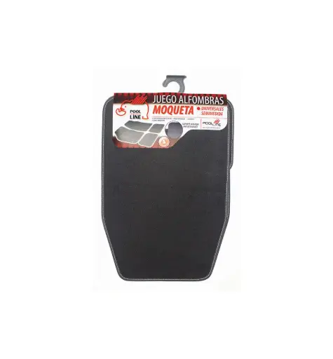 [POO610500R] JGO. 4 ALFOMBRAS MOQUETA "PREMIUM" NEGRA REVERSIBLE
