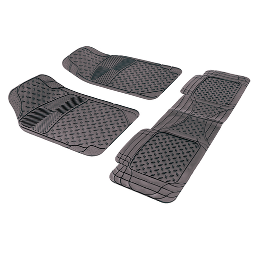 [POO645010] JGO. ALFOMBRAS 100% GOMA CON PUENTE TRASERO "COSMOS PLUS" COLOR NEGRA