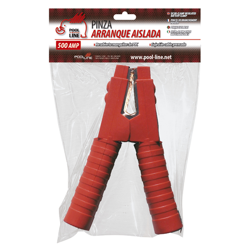 [POO708008] PINZA ARRANQUE MACIZA 500 AMP COLOR ROJO.