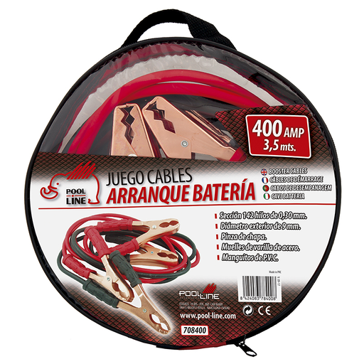 [POOAC708400] JGO.CABLES ARRANQUE 400AMP. COLOR ROJO / NEGRO