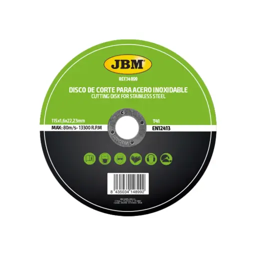 [JBM14899] DISCO DE CORTE T41 PARA ACERO INOXIDABLE 115X1.6MM 