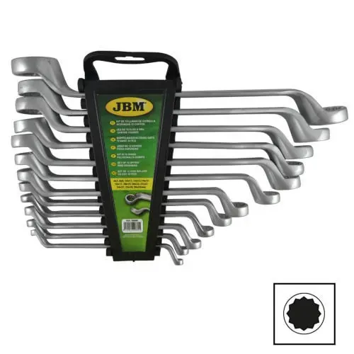 [JBM50889] KIT DE 12 LLAVES DE ESTRELLA ACODADAS DE 12 CANTOS