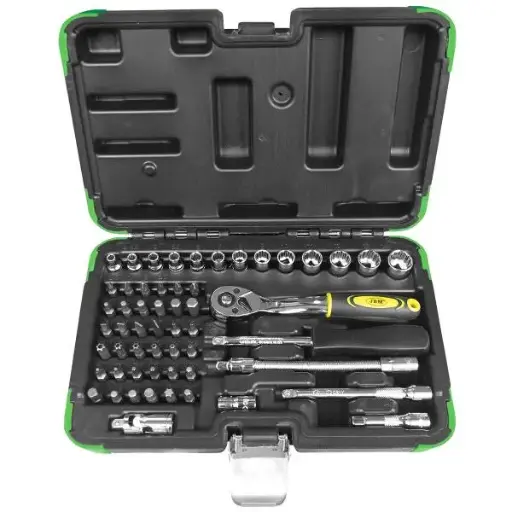 [JBM53102] ESTUCHE DE HERRAMIENTAS CON 56 PIEZAS CON VASOS DE 12 CANTOS
