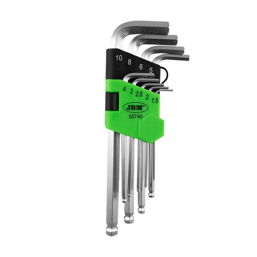 [JBM53740] SET 9 LLAVES ALLEN C/PUNTA RED.
