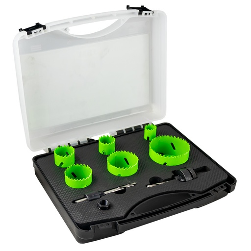[JBM53859] ESTUCHE DE SIERRAS DE CORONA BIMETÁLICAS CON ADAPTADORES 