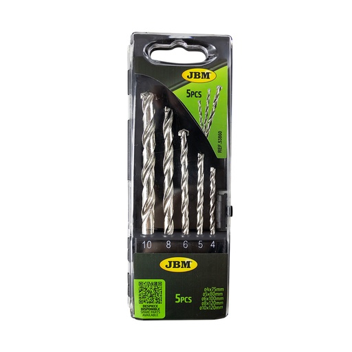 [JBM53860] ESTUCHE DE 5 BROCAS 4-10MM PARA ALBAÑILERÍA 