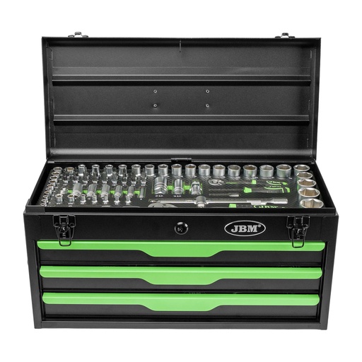 [JBM54261] CAJA METÁLICA DE 143 PIEZAS DE HERRAMIENTAS CINCADO