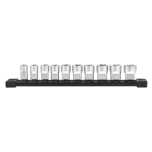 [MIL4932492507] Juego de 10 vasos cortos de 3/8" enra¡l de transporte - m‚trica