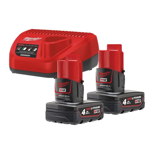 [MIL4933459211] Kit 2 baterías M12B4 + cargador C12C