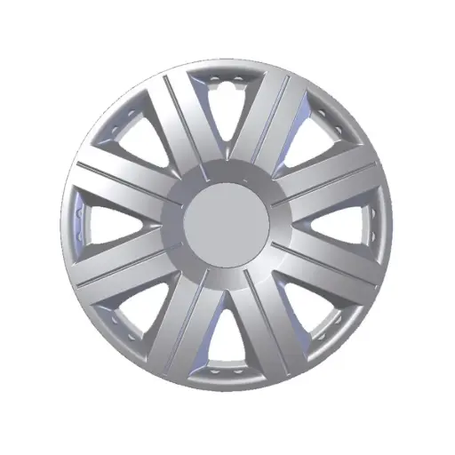 [KOS1102.0000418] JUEGO 4 TAPACUBOS COSMOS PLATA 14"
