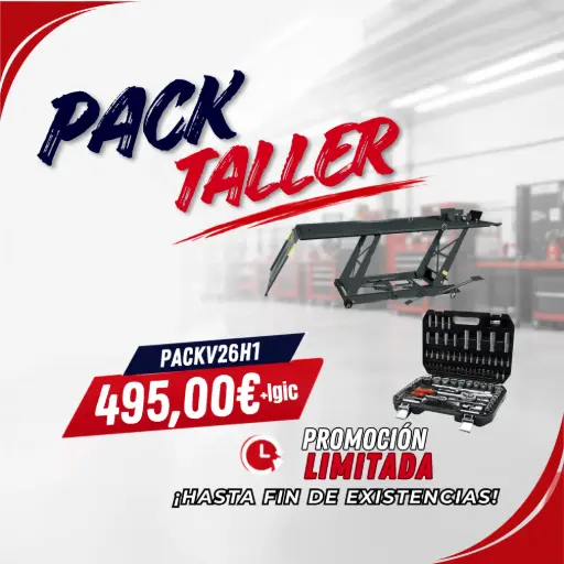 [PACKV26H1] PACK TALLER ELEVADOR DE MOTO + MALETIN HERRAMIENTAS 